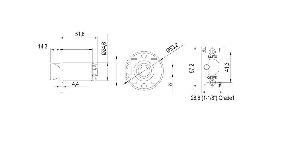 XS4 Cartridge Cylindrical Latch XS4 Cartridge Cylindrical Latch