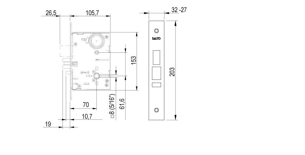 XS4 LA1T - ANSI Automatic Mortise Lock XS4 LA1T - ANSI Automatic Mortise Lock
