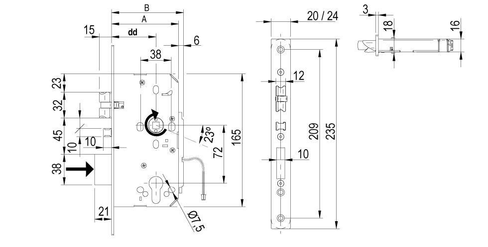 XS4 LE7S - European Mortise Lock XS4 LE7S - European Mortise Lock