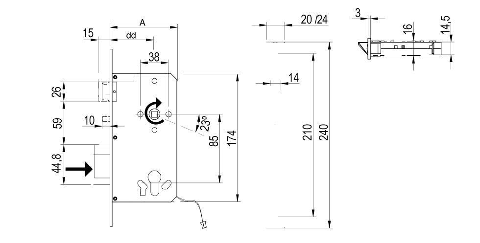 XS4 LE8P - European Mortise Lock